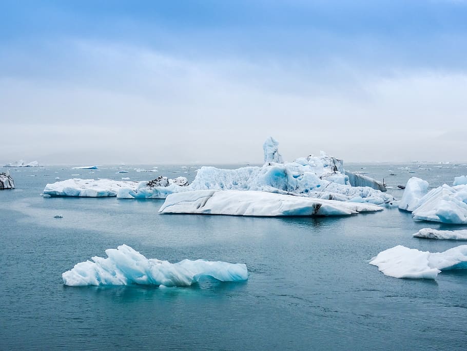 Icebergs, climate change, cold, glacier, global warming, icy HD wallpaper