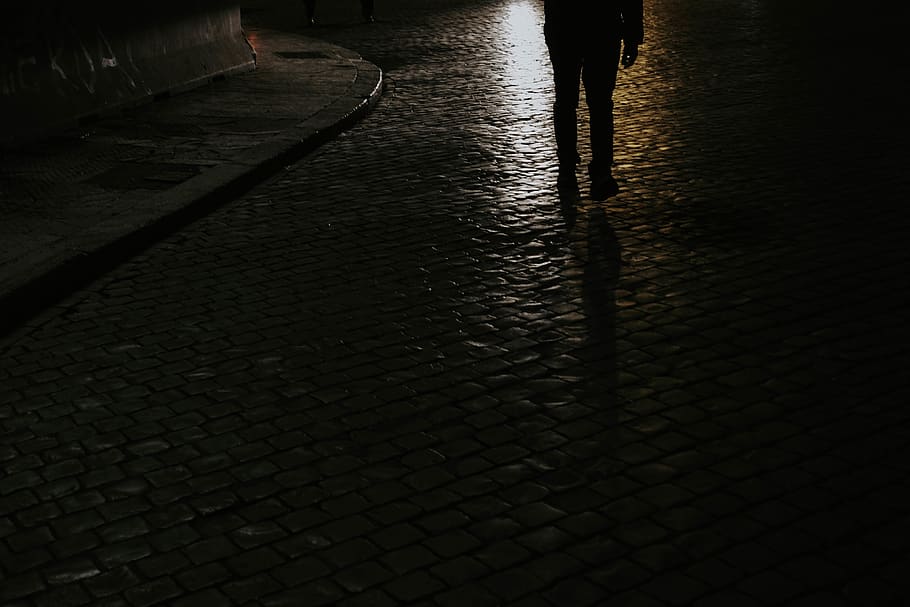 path, walkway, pedestrian, human, person, flare, light, pavement HD wallpaper