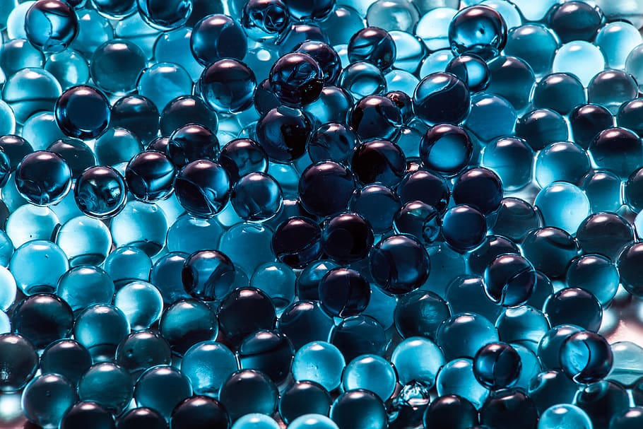 Blue Pebble Lot, balls, spheres, full frame, backgrounds, large group of objects HD wallpaper