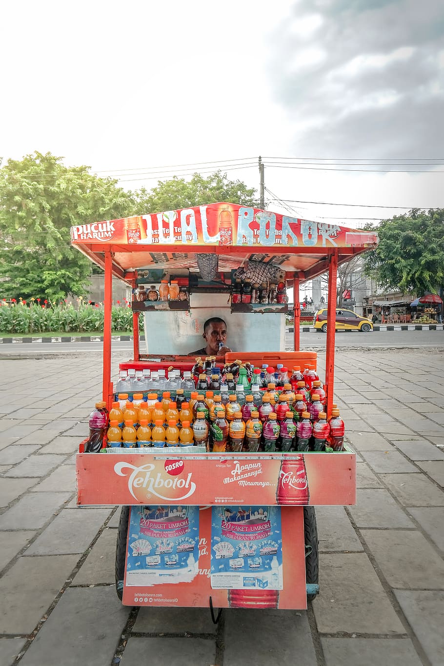 person, human, kiosk, indonesia, makassar, food, drink, plant, HD wallpaper