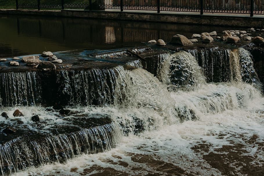 Time-lapse Photography of River, cascade, cold, environment, flood HD wallpaper