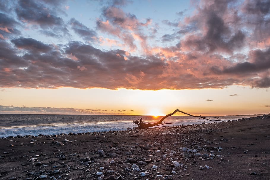 réunion, sunset, sky, cloud - sky, beauty in nature, land HD wallpaper