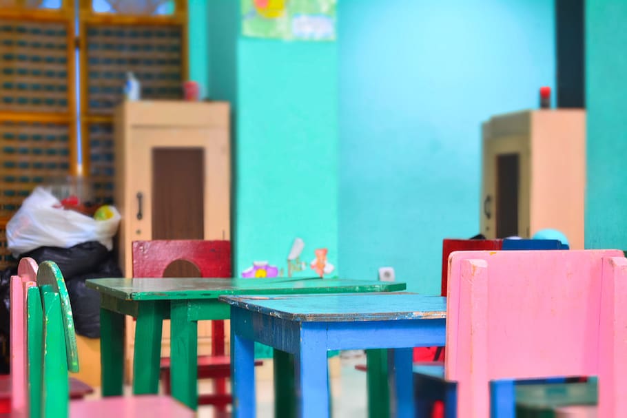 table, seat, color, learn, school, playground, kids, childhood HD wallpaper