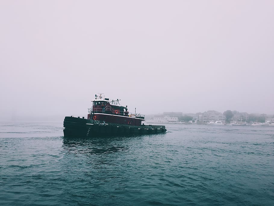 sea, ocean, water, waves, nature, ship, sailing, transportation HD wallpaper