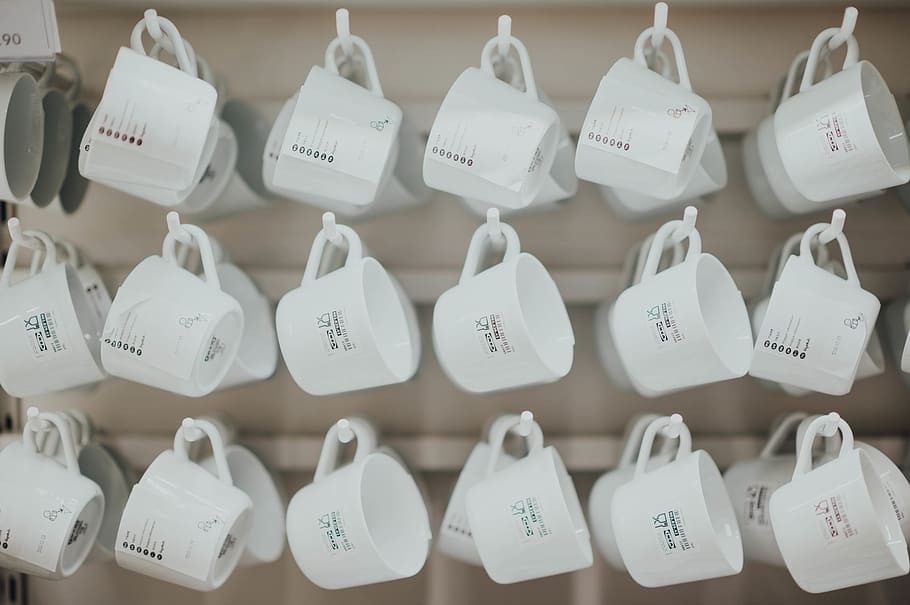 white ceramic cup lot, no people, large group of objects, indoors HD wallpaper
