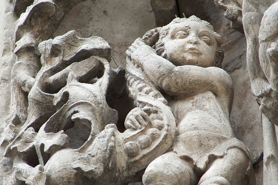 gargoyle, sculpture, stone, statue, medieval, figure, art and craft HD wallpaper