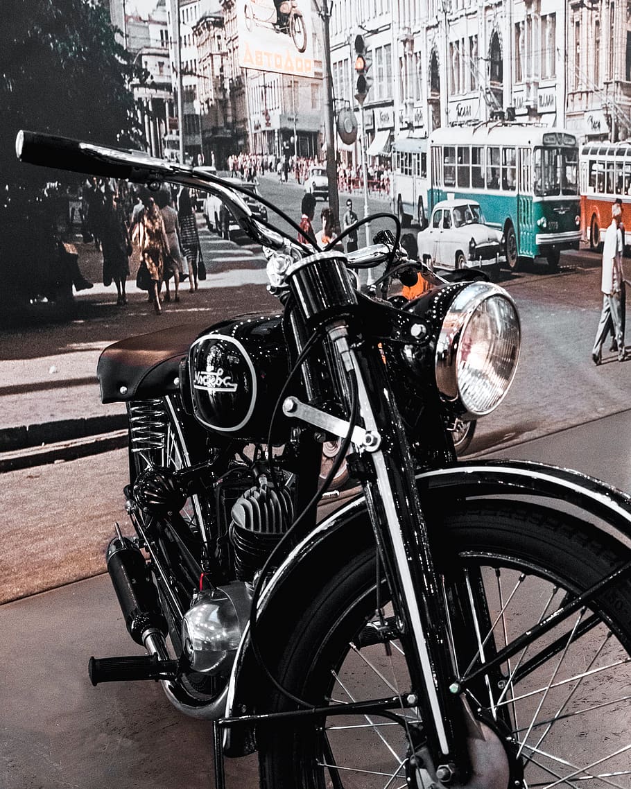 black motorcycle, transportation, mode of transportation, land vehicle HD wallpaper