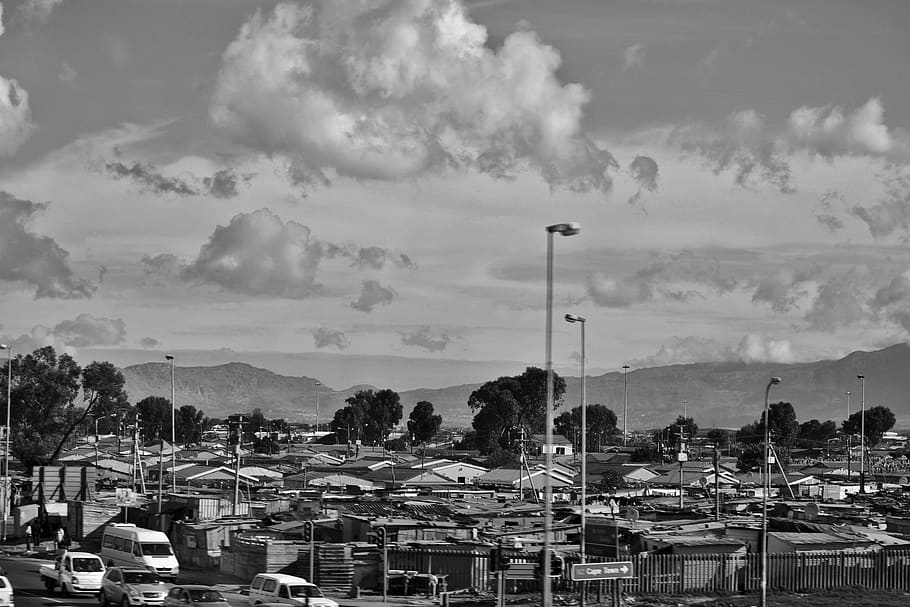 south africa, kayelitsha, house, favela, township, poor, cloud - sky, HD wallpaper