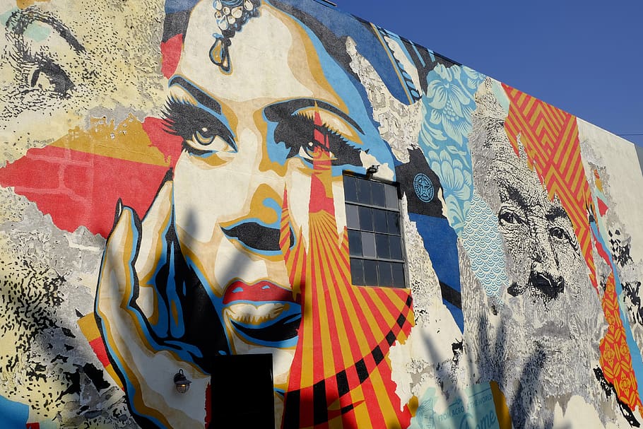 wall mural, graffiti, united states, los angeles, poster, collage HD wallpaper