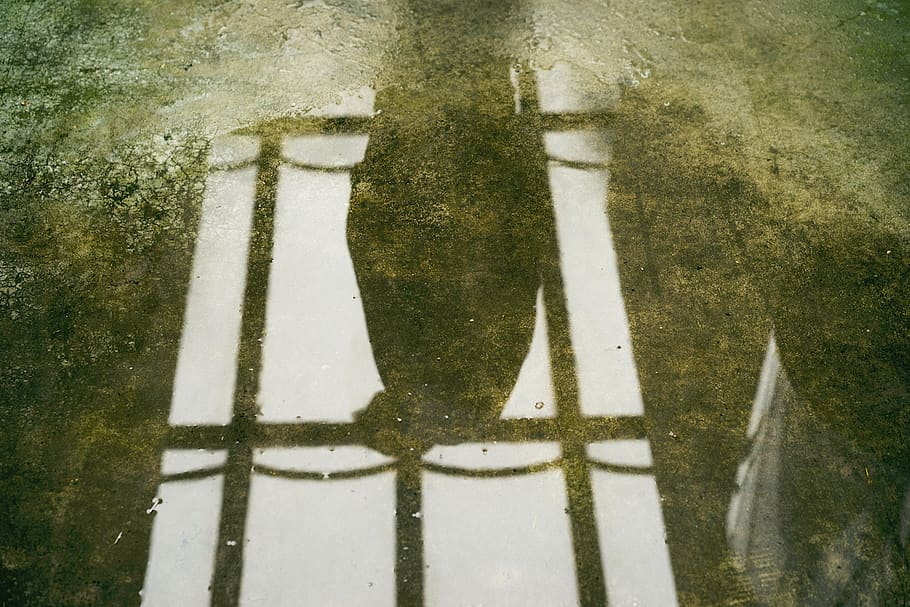 stone, floor, water, puddle, reflection, people, day, human body part HD wallpaper