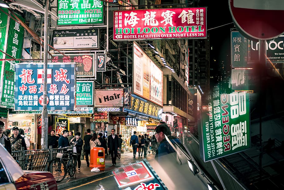 night market scenery, human, pedestrian, person, vehicle, transportation HD wallpaper