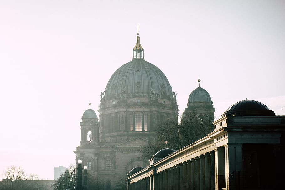 germany, berlin, architecture, old, city, roof, cathedral, morning HD wallpaper