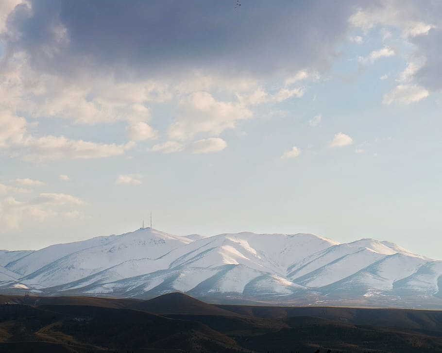mountain covered by snow, outdoors, nature, mountain range, plateau HD wallpaper