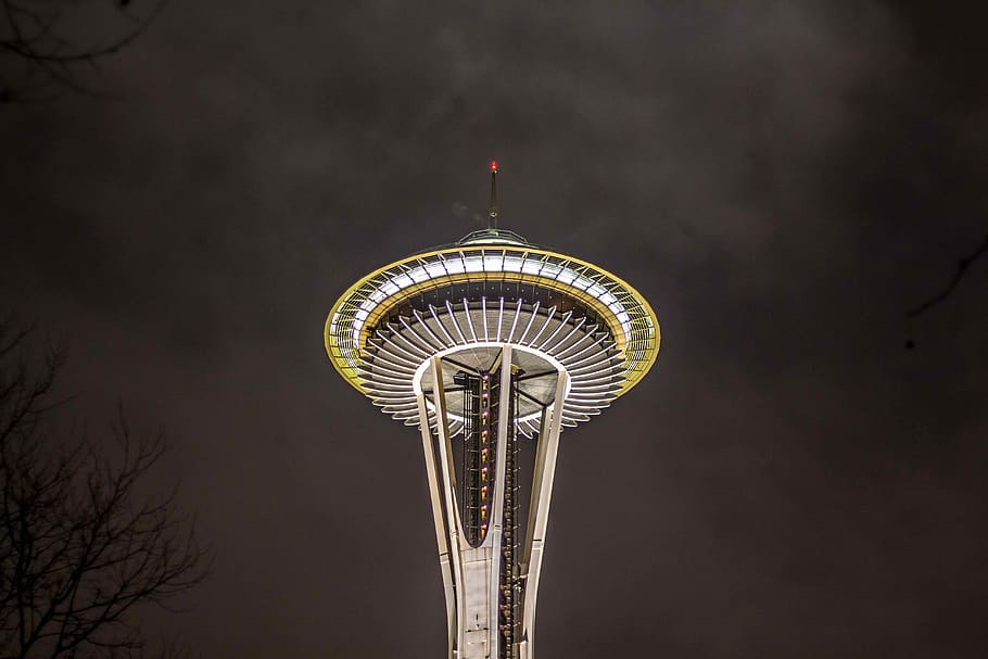 Space Needle, Washington, low angle view, architecture, sky, built structure HD wallpaper