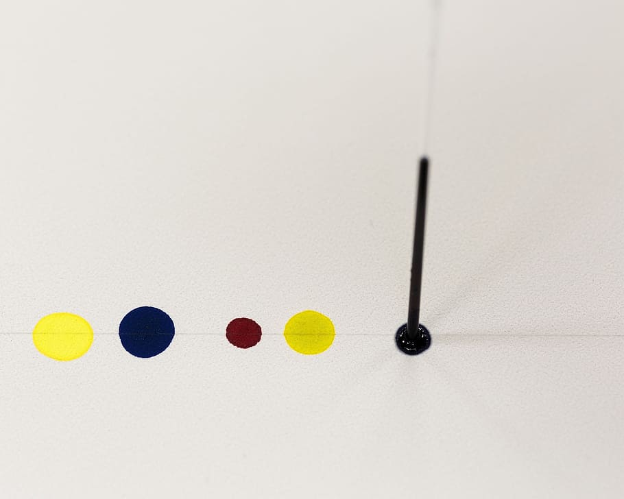 Spotting colored solutions on a thin layer chromatography plate