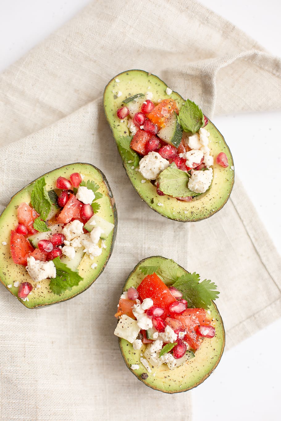 three avocado fruit desserts, food and drink, freshness, wellbeing HD wallpaper