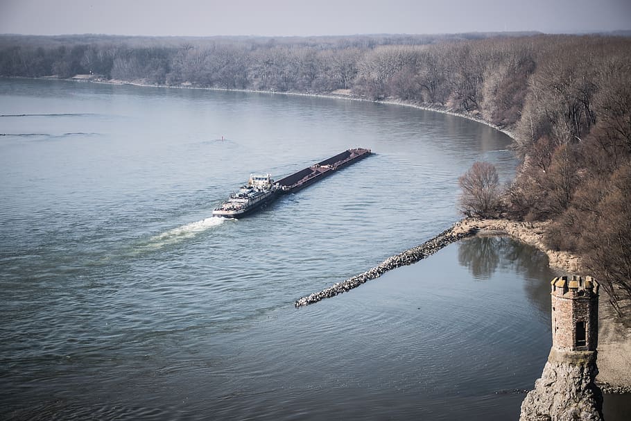 confluence, the danube, moravia, devin, river, castle, slovakia, HD wallpaper