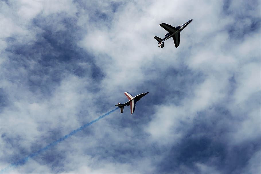 air, plane, army, blue, red, white, france, patrouille, smoke HD wallpaper