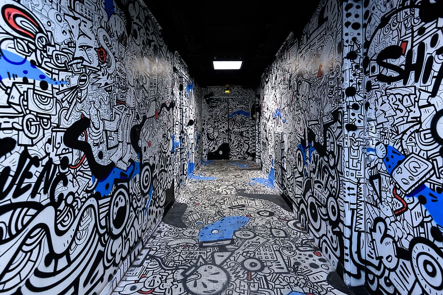 HD wallpaper: france, paris, rehab 2, graffiti, street, hallway, door,  corridor | Wallpaper Flare