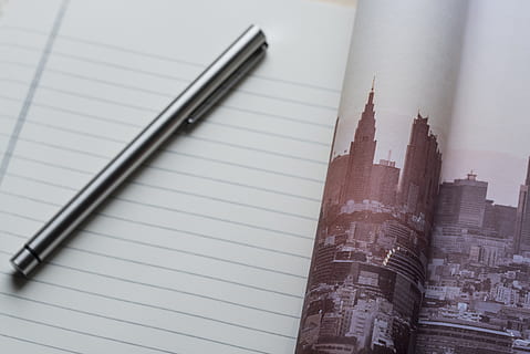 pen, text, photo, notebook, workspace, office, creative, paper HD wallpaper
