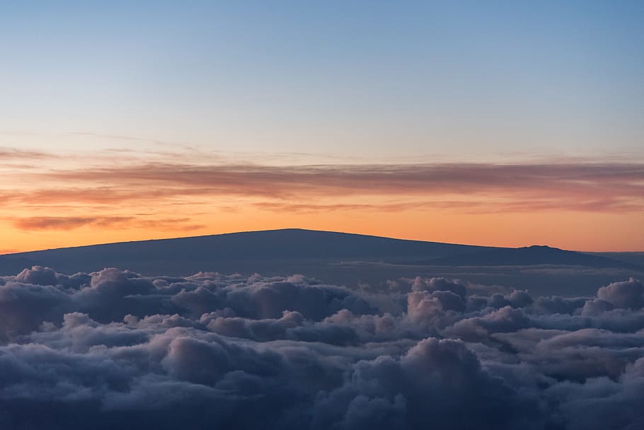 high-angle photography of clouds, landscape, mist, fog, mountain HD wallpaper