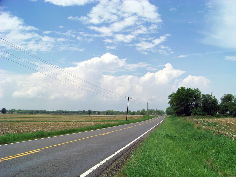 sr 661  ohio, roads, sky, cloud - sky, transportation, plant HD wallpaper