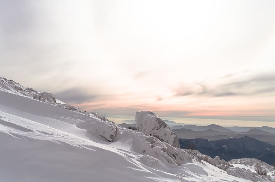 mountain, highland, cloud, sky, summit, ridge, landscape, nature HD wallpaper