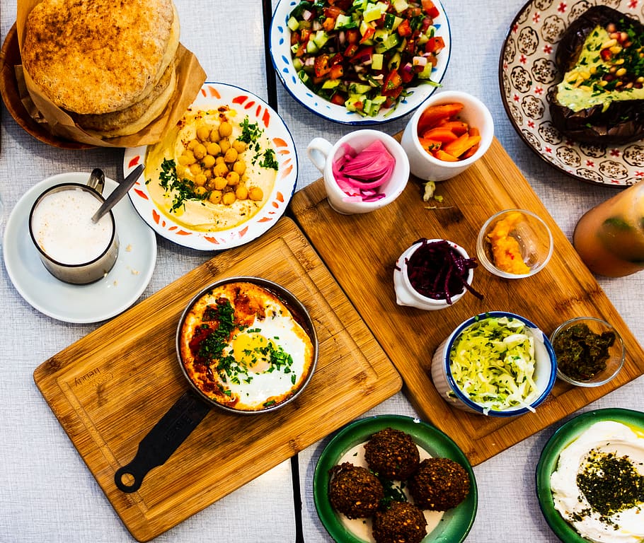 assorted foods on table, food and drink, healthy eating, freshness HD wallpaper
