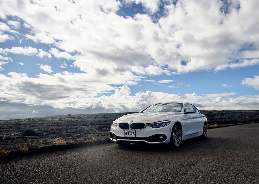 bmw, car, hawaii, cloud - sky, mode of transportation, motor vehicle HD wallpaper
