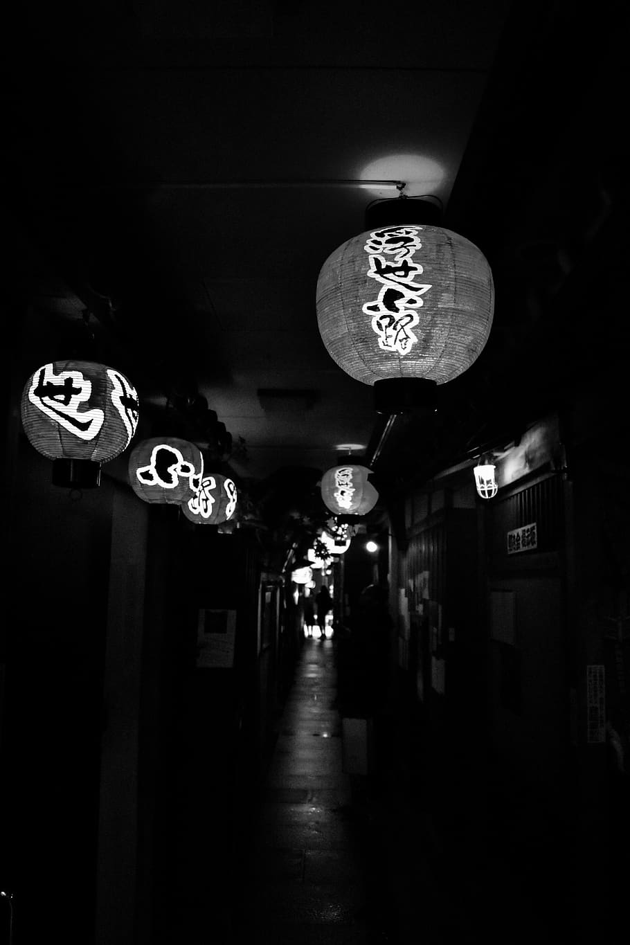 japan, lights, alley, illuminated, lighting equipment, architecture, HD wallpaper