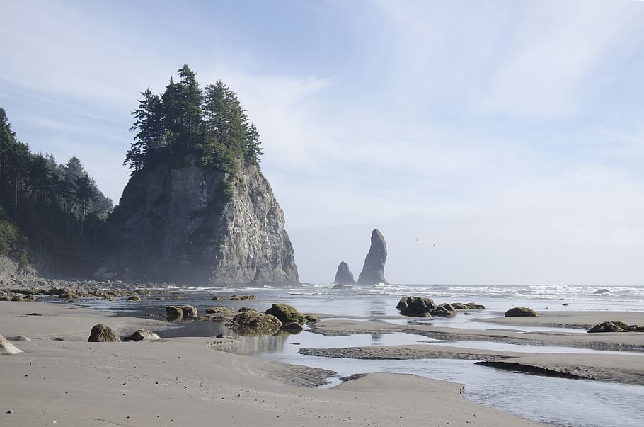 ocean, beach, explore, camping, water, sky, beauty in nature HD wallpaper