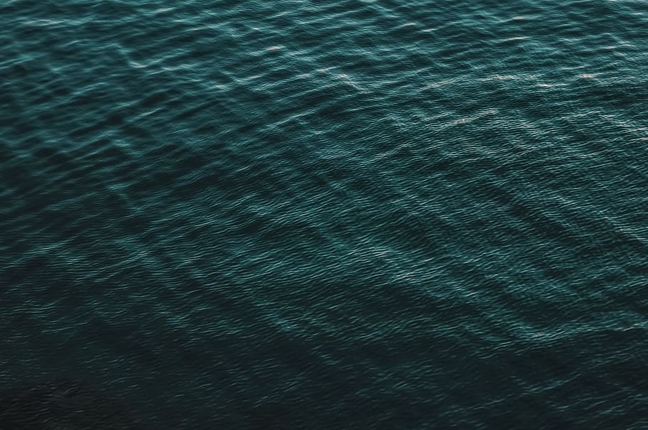 ocean water, sea, ripple, liquid, surface, dark, green, blue, HD wallpaper