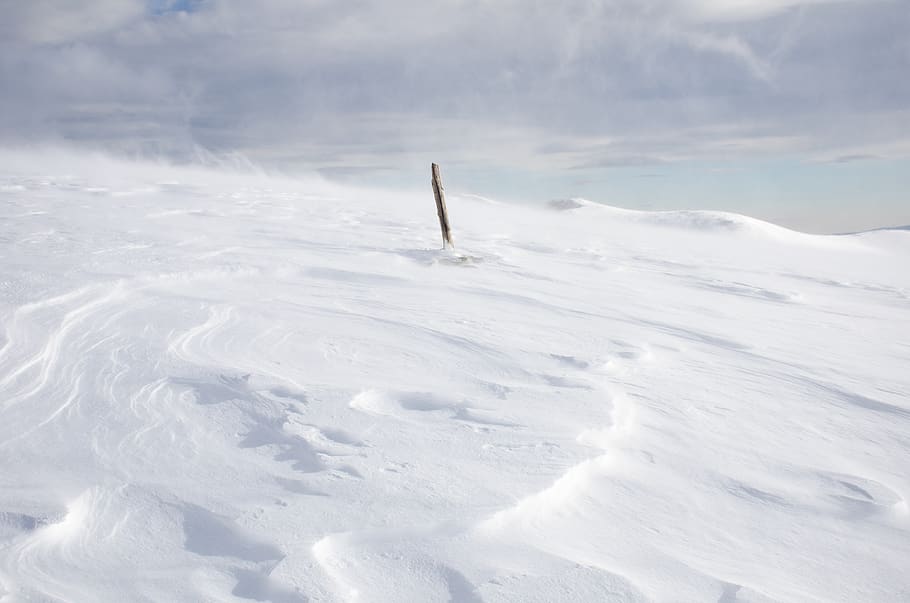 stick in snowfield, nature, outdoors, mountain, ice, hochschwab mountains HD wallpaper