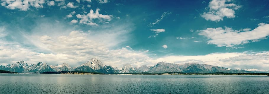 ocean view on cloudy sky during daytime, mountain, cloud - sky HD wallpaper