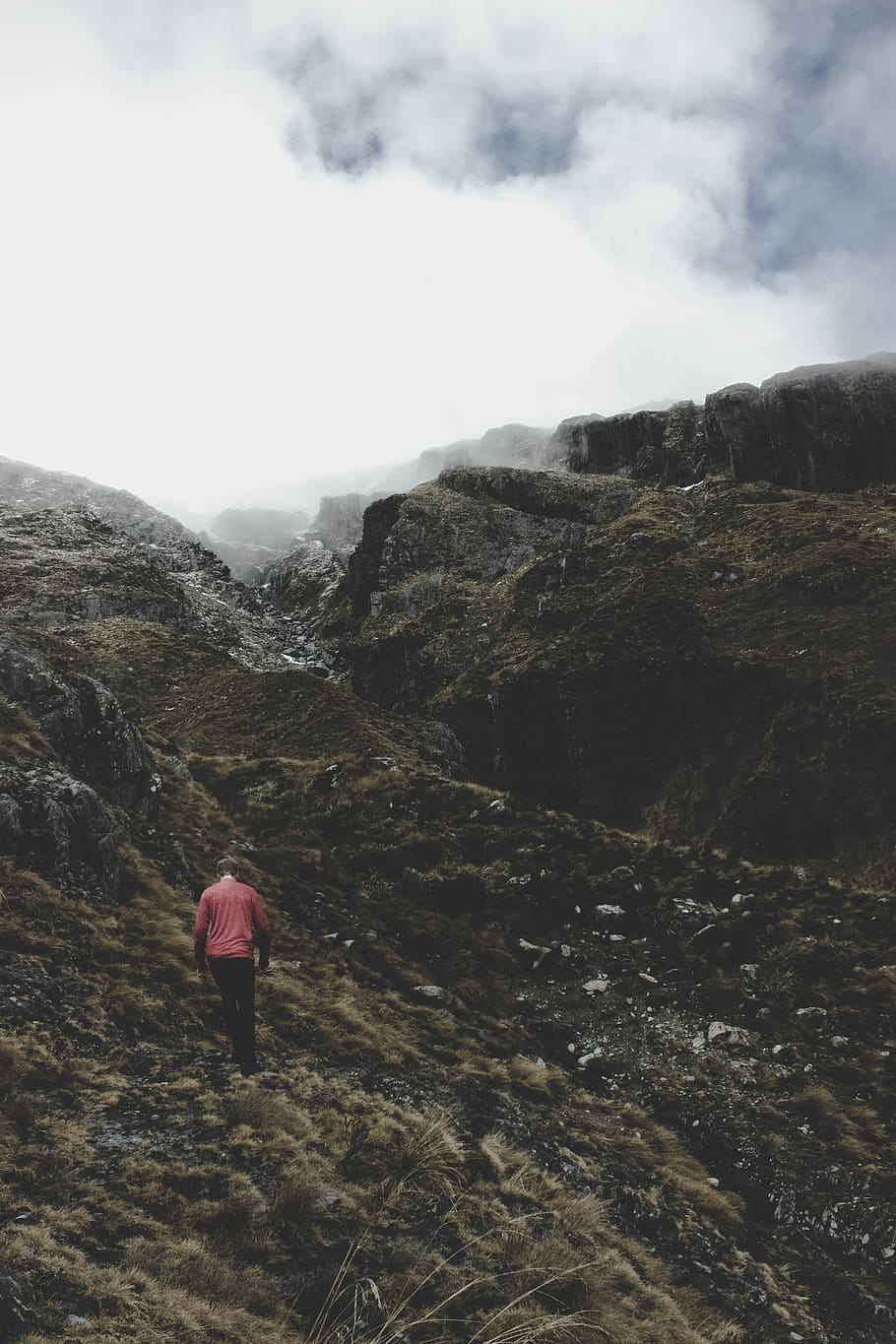 mountain, highland, cloud, sky, summit, ridge, landscape, nature HD wallpaper