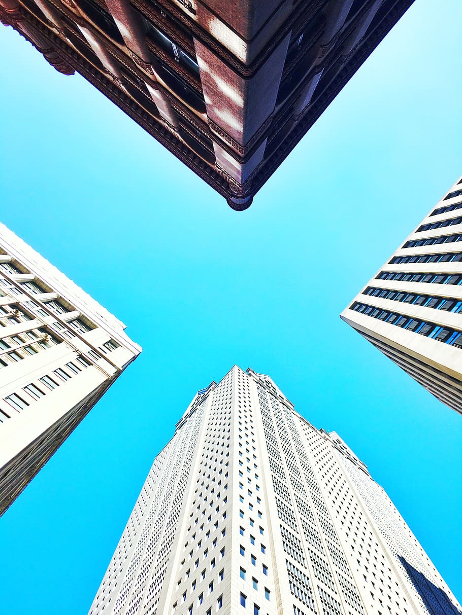 chicago, united states, sky, intersection, perspective, building HD wallpaper
