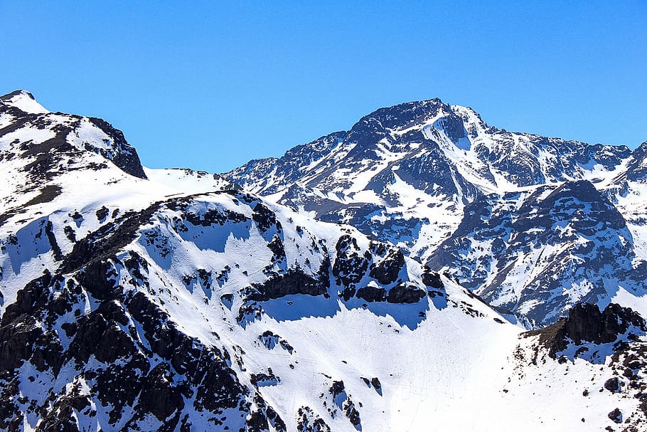 snow on mountain, nature, mountain range, outdoors, alps, chile HD wallpaper