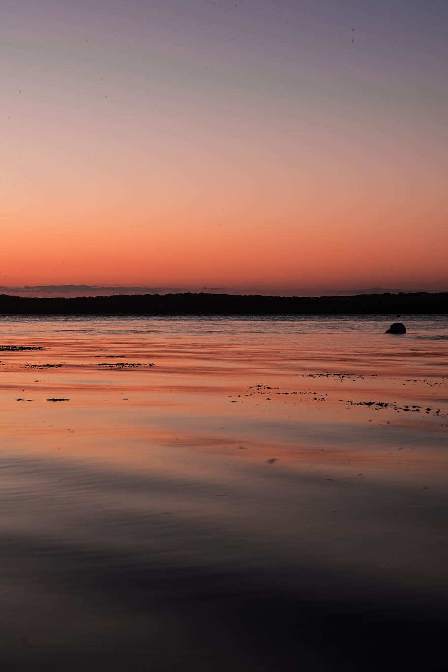 waves, tones, color, red, sunset, sky, water, scenics - nature HD wallpaper
