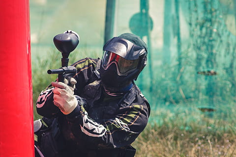 paintball, marker, weapon, play, sport, shoot, protection, fun HD wallpaper