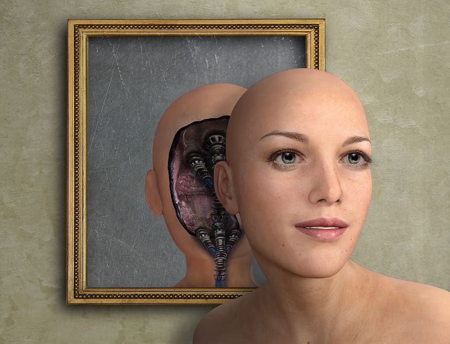 portrait, model, face, doll face, girl, human, mirror, headshot HD wallpaper