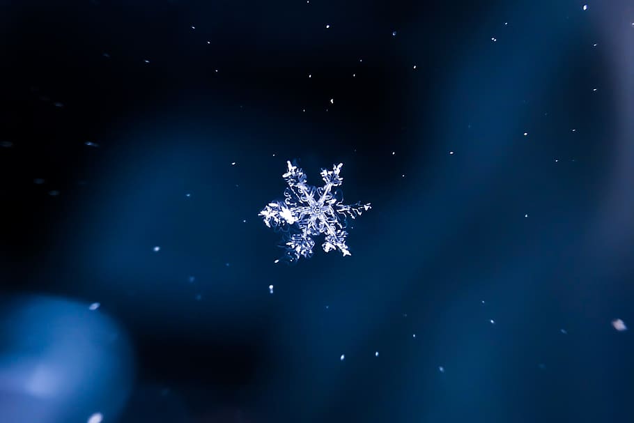 snow flak illustration, blue, cold temperature, winter, no people HD wallpaper