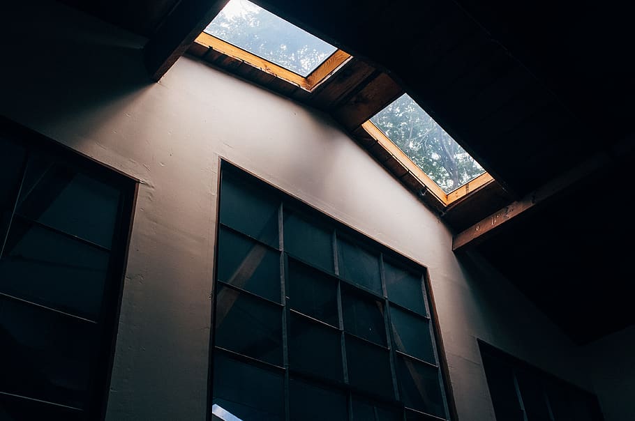 photo of dim-lit room, building, architecture, window, skylight, HD wallpaper