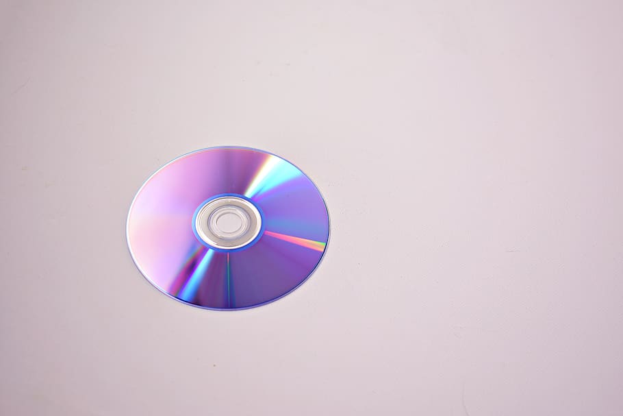 Disc on Grey Surface, background, bright, colors, compact disc, HD wallpaper