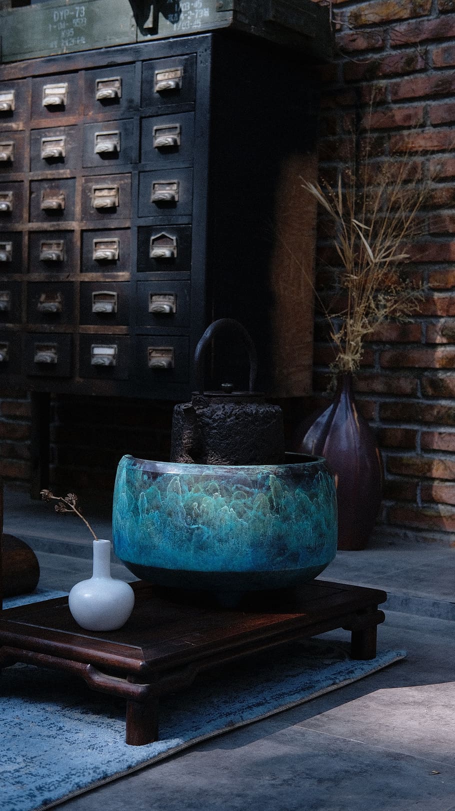 vases on wooden table, indoors, no people, old, container, architecture HD wallpaper