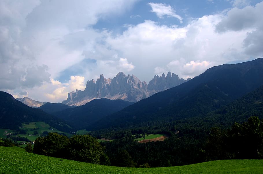 nature, outdoors, mountain range, grass, plant, sky, peak, weather HD wallpaper
