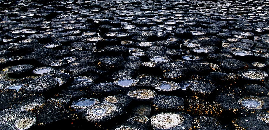black and gray stones, walkway, path, slate, rug, outdoors, pavement HD wallpaper