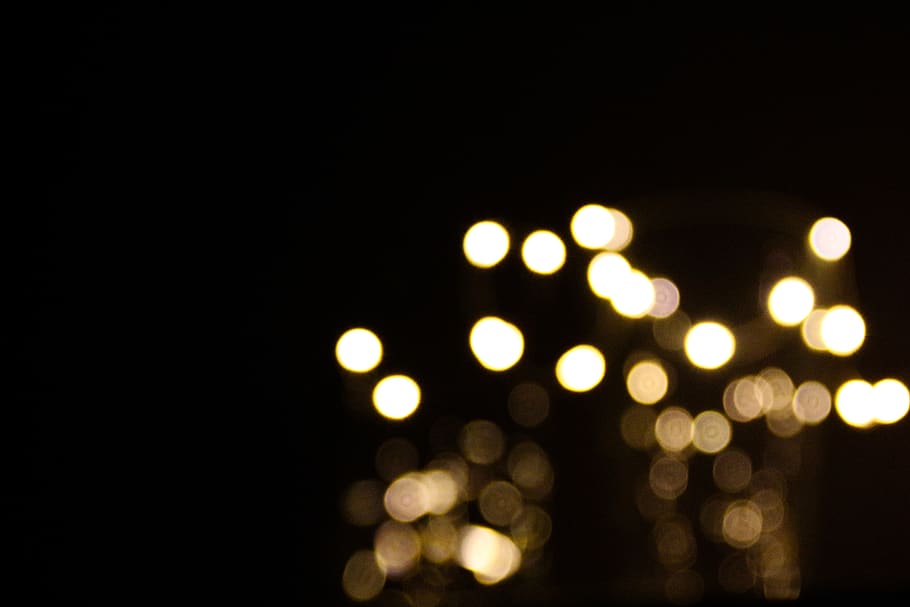 lights, illuminated, night, black background, defocused, lighting equipment HD wallpaper
