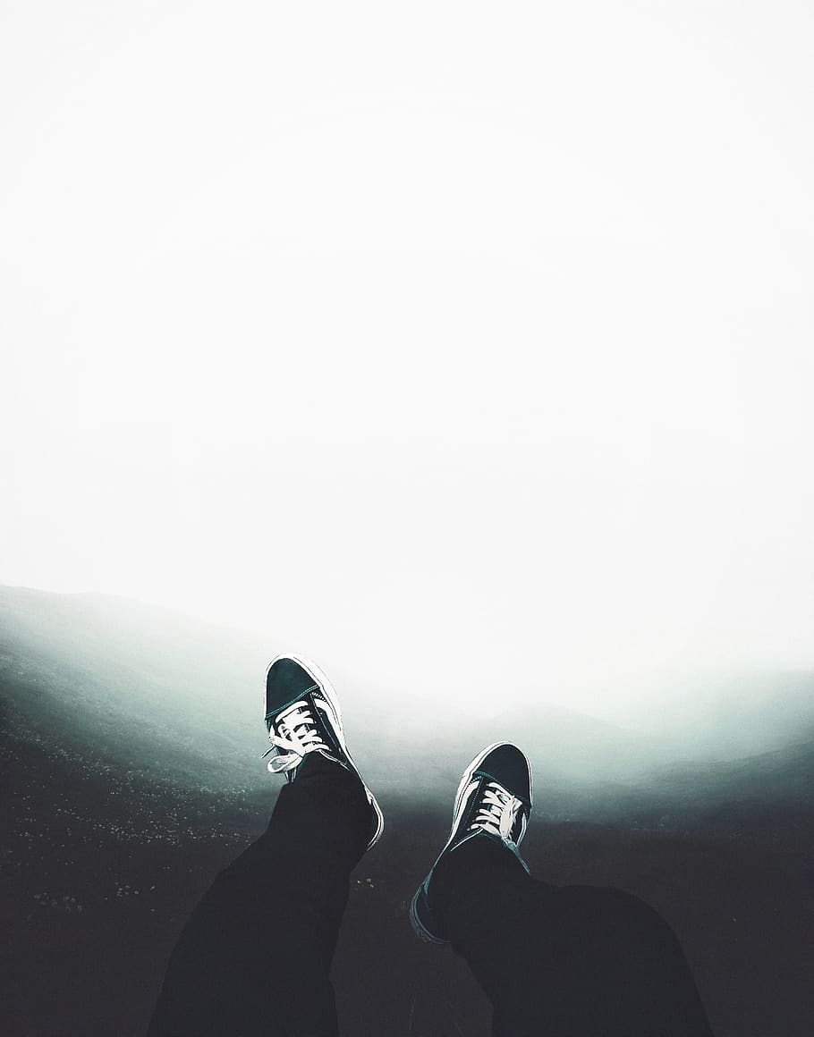 Person Wearing Black Pants, human leg, low section, personal perspective HD wallpaper