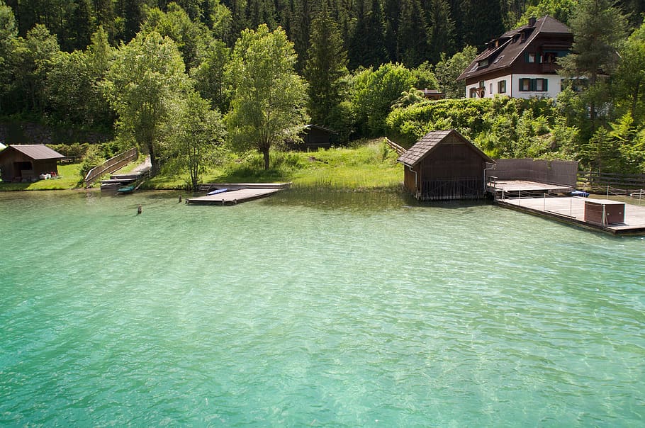 weißensee, nature, carinthia, landscape, austria, water, lake, HD wallpaper