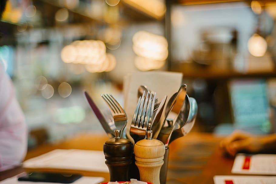 Selective Focus Photography Of Utensils On Table, cutlery, forks HD wallpaper